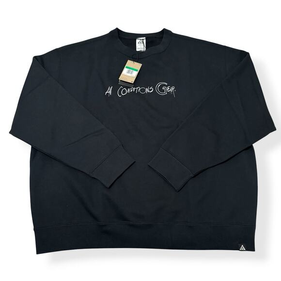 Nike ACG Therma Fit Crew Sweatshirt All Conditions Gear Size XL Black FD8760-010 - Picture 1 of 11